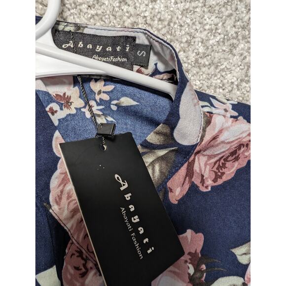 Abayyati Dress Medium Open Blue Floral Sheer Size Small 62 Long - Picture 4 of 9